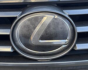 before lexus emblem restoration – hazy logo