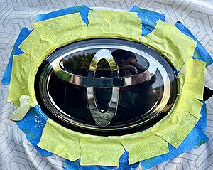 after toyota emblem restoration – clear restored emblem