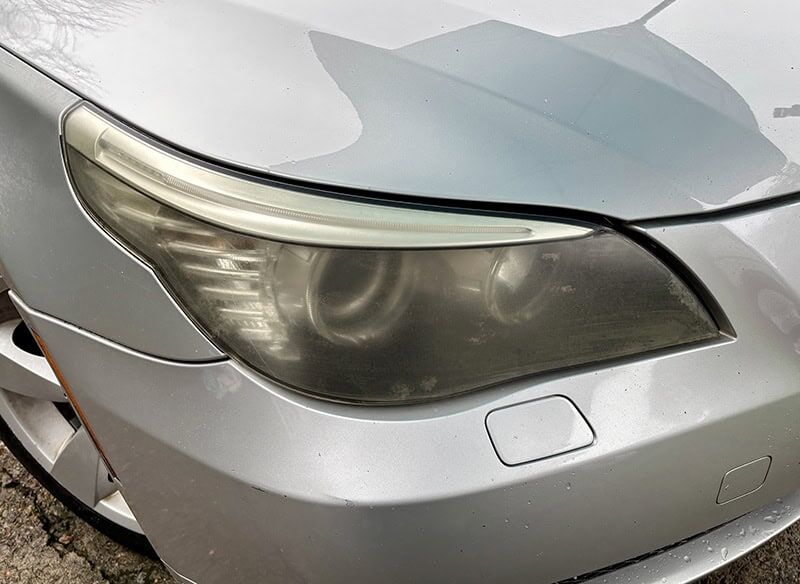 BMW 528i Headlights Before